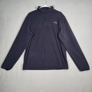 The North Face Sweatshirt Men's L Navy Blue Fleece 1/4 Zip Mock Neck Outdoor Cas